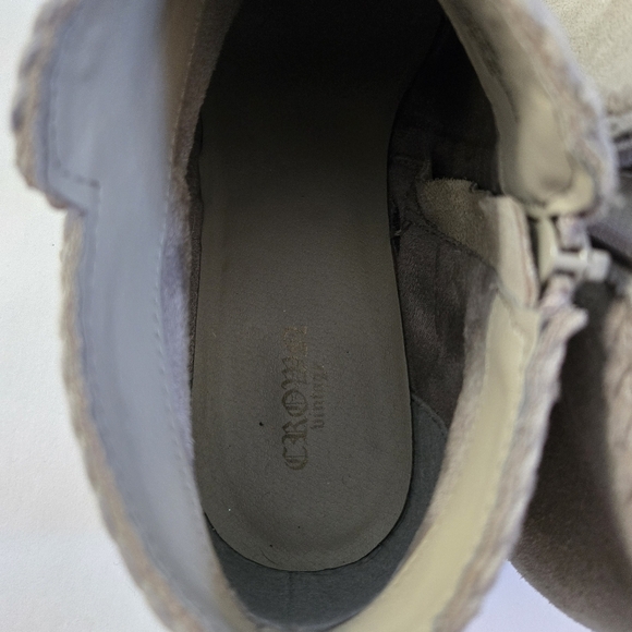 Crown Vintage Tammy Gray Suede Western Style Ankle Boot sz 8.5 - Picture 9 of 10